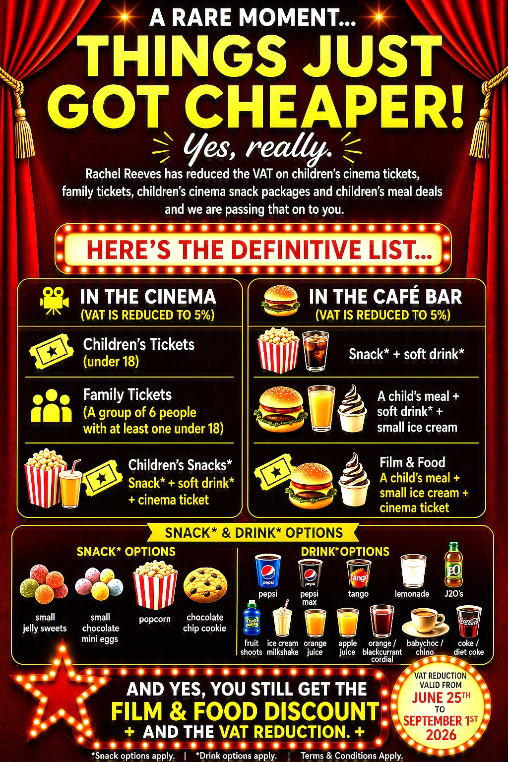 The Red Carpet Cinema and Cafe Bar - Brunch Menu